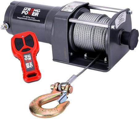 Sähkövinssi kaukosäätimellä 12 V / 907 kg, Strong Power