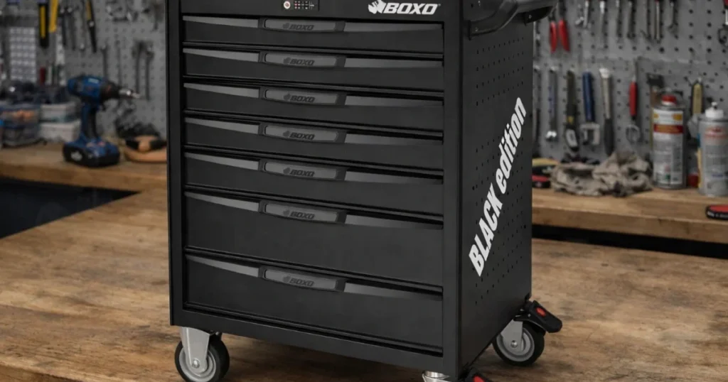 Työkaluvaunu numerolukolla 7071N Boxo