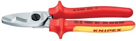 Kaapelileikkurit 2K VDE, kaksoisterä, 200 mm, Knipex