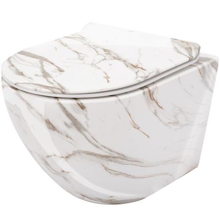 REA Seinä-WC CARLOS DUROPLAST/SLIM/ZM LAVA kiiltävä harmaa, 49, 5X37X32CM