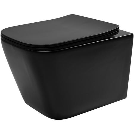 REA Seinä-WC JULIO RIMLESS DUROPLAST/FLAT/ZM MATT musta, 51, 5X34, 5X30CM