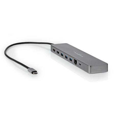 Hub 10-in-1 USB-C RJ45/3USB-A/Jack 3.5mm/2USB-C/2HDMI 0.4m
