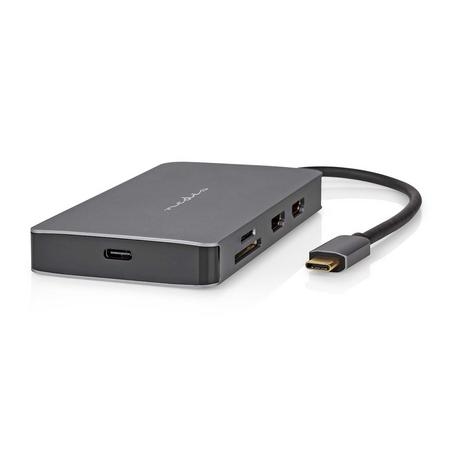 Hub USB-C RJ45/3USB-A/Micro SD/USB-C PD 3.0/2HDMI 4K 5Gbps 0.2m