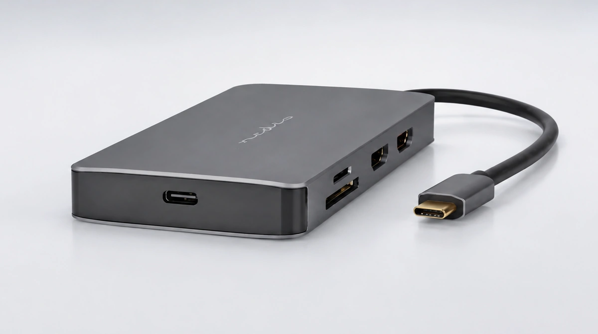 Hub USB-C RJ45/3USB-A/Micro SD/USB-C PD 3.0/2HDMI 4K 5Gbps 0.2m arvostelu